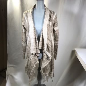 Knox Rose Wrap Fringe Sweater Medium, Loose Thread